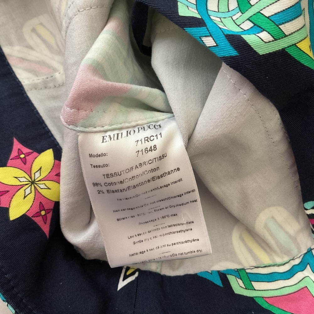 Emilio Pucci Saks Jandel Vintage Navy Psychedelic Floral Jacket Italy Size 12/46 - Picture 14 of 15